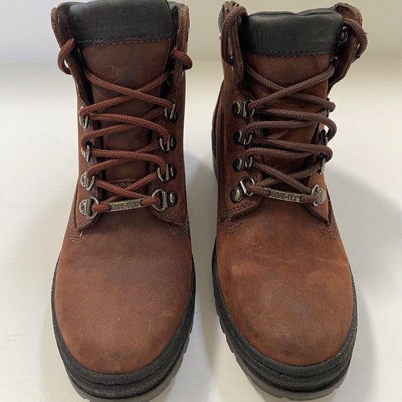 TIMBERLAND Trekking Gore-Tex Brown Leather Lace Up Ankle Hiking Work Boot Wm 6 - Picture 11 of 12
